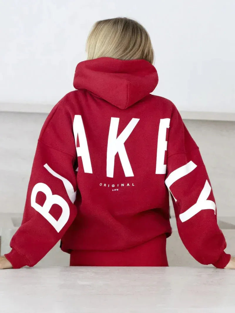 Women's Oversized Hoodie with Relaxed Fit and Balloon Sleeves 