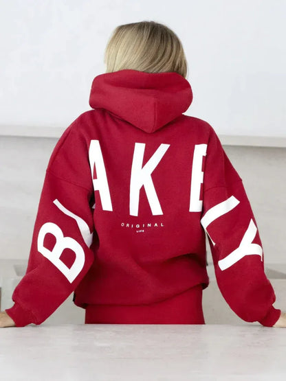 Women's Oversized Hoodie with Relaxed Fit and Balloon Sleeves 