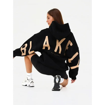Women's Oversized Hoodie with Relaxed Fit and Balloon Sleeves 