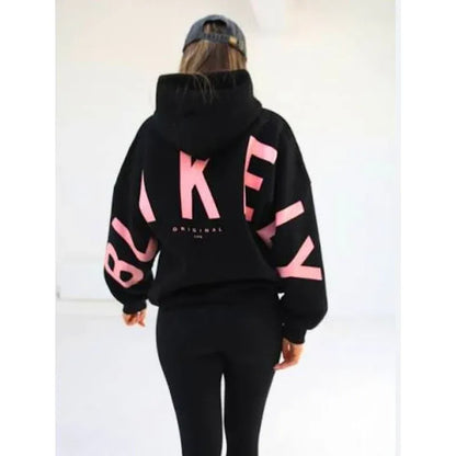 Women's Oversized Hoodie with Relaxed Fit and Balloon Sleeves 