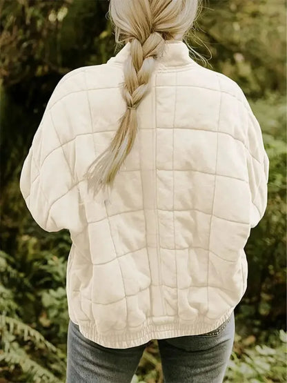 Women’s Oversized Padded Puffer Jacket with Zip-Up