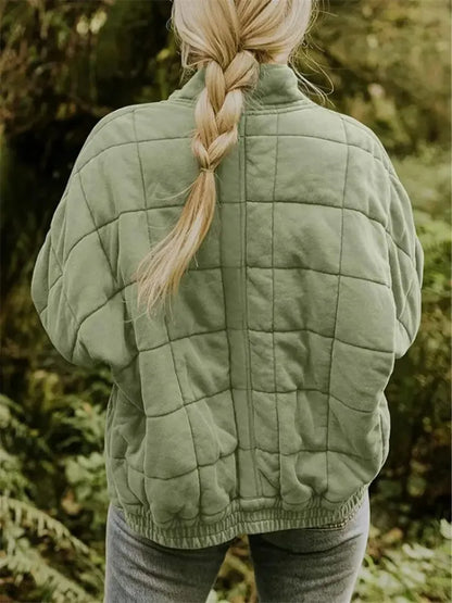 Women’s Oversized Padded Puffer Jacket with Zip-Up