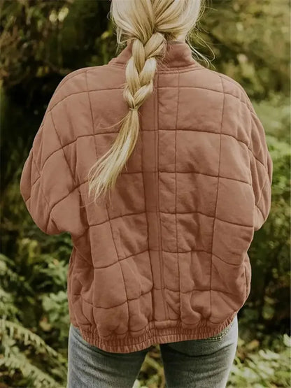 Women’s Oversized Padded Puffer Jacket with Zip-Up
