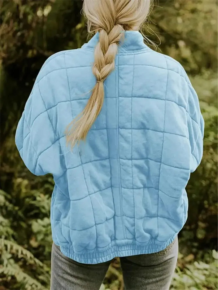 Women’s Oversized Padded Puffer Jacket with Zip-Up