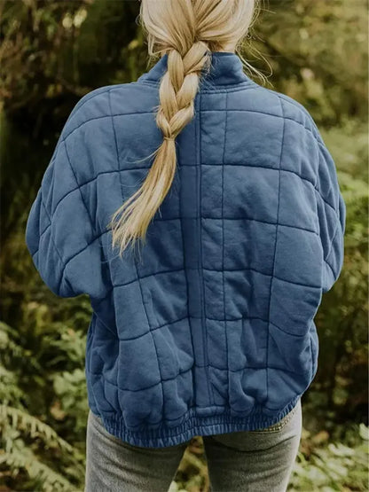 Women’s Oversized Padded Puffer Jacket with Zip-Up