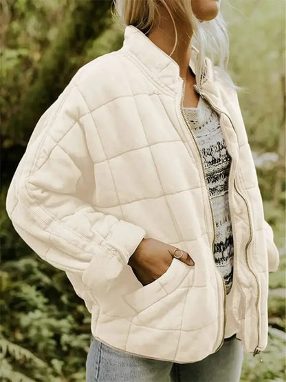 Women’s Oversized Padded Puffer Jacket with Zip-Up