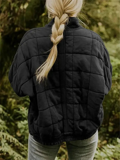 Women’s Oversized Padded Puffer Jacket with Zip-Up