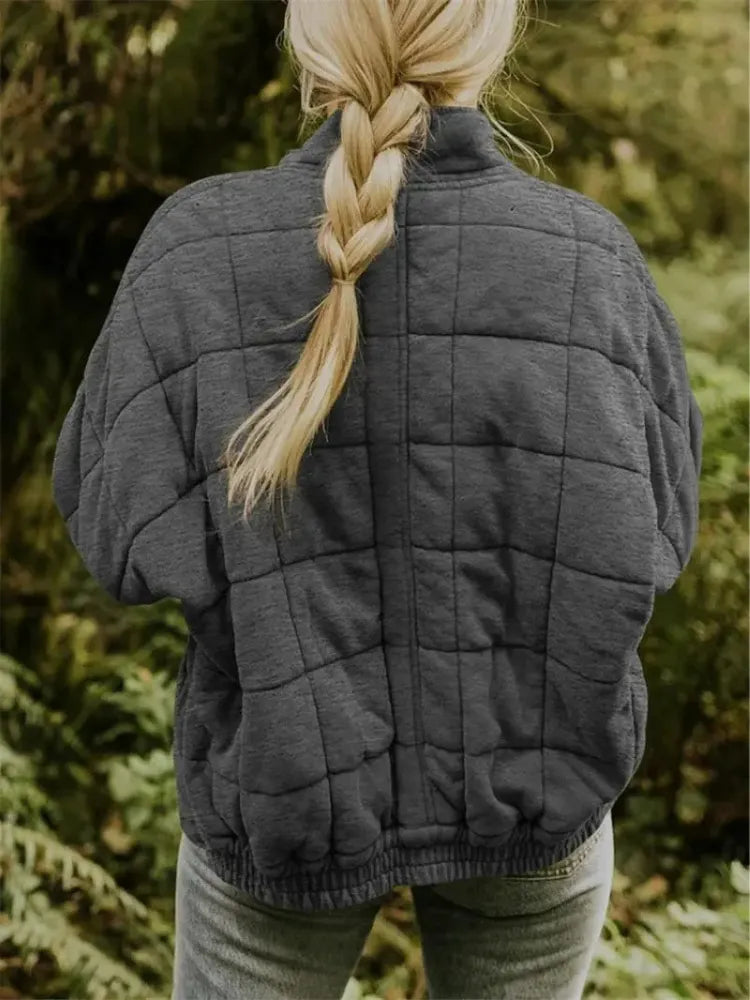 Women’s Oversized Padded Puffer Jacket with Zip-Up