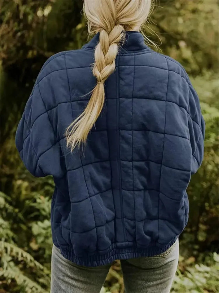 Women’s Oversized Padded Puffer Jacket with Zip-Up