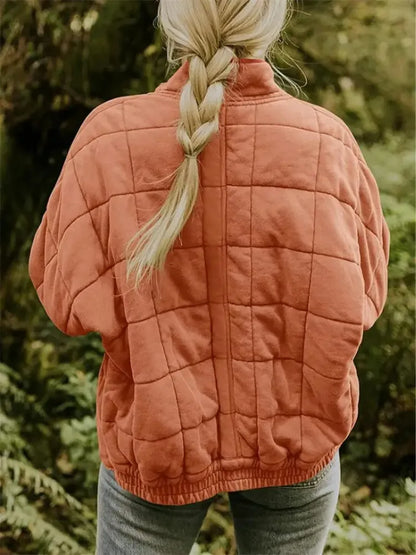 Women’s Oversized Padded Puffer Jacket with Zip-Up