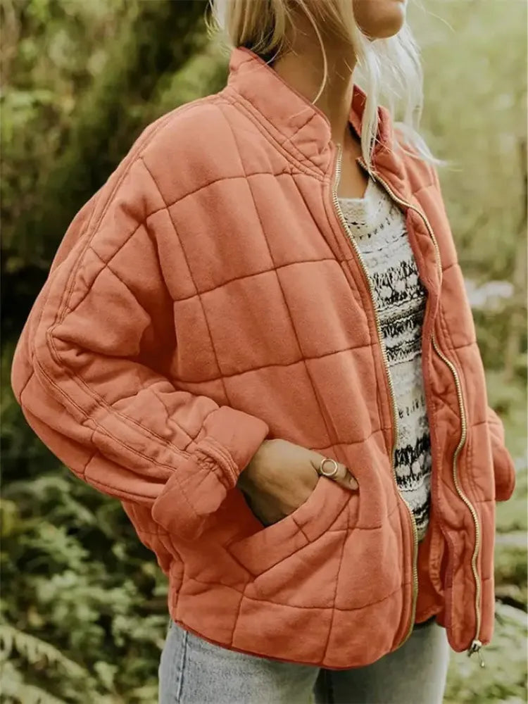 Women’s Oversized Padded Puffer Jacket with Zip-Up