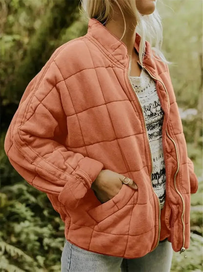 Women’s Oversized Padded Puffer Jacket with Zip-Up