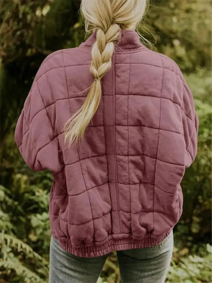 Women’s Oversized Padded Puffer Jacket with Zip-Up