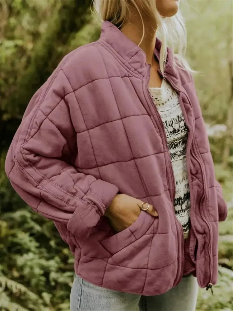 Women’s Oversized Padded Puffer Jacket with Zip-Up
