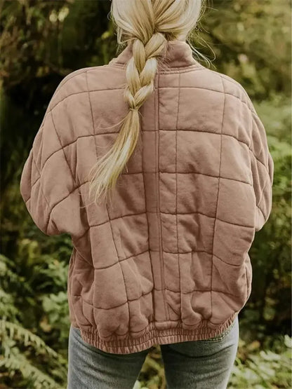 Women’s Oversized Padded Puffer Jacket with Zip-Up
