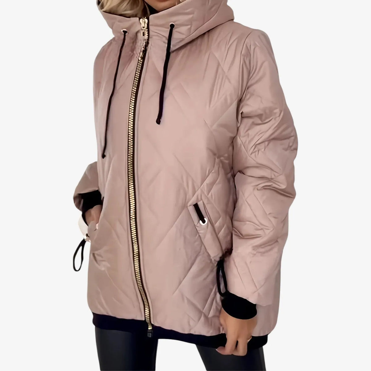 Women’s Padded Casual Winter Jacket with Zip-Up