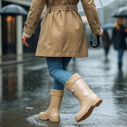Women's Platform Waterproof Boots with Non Slip Sole