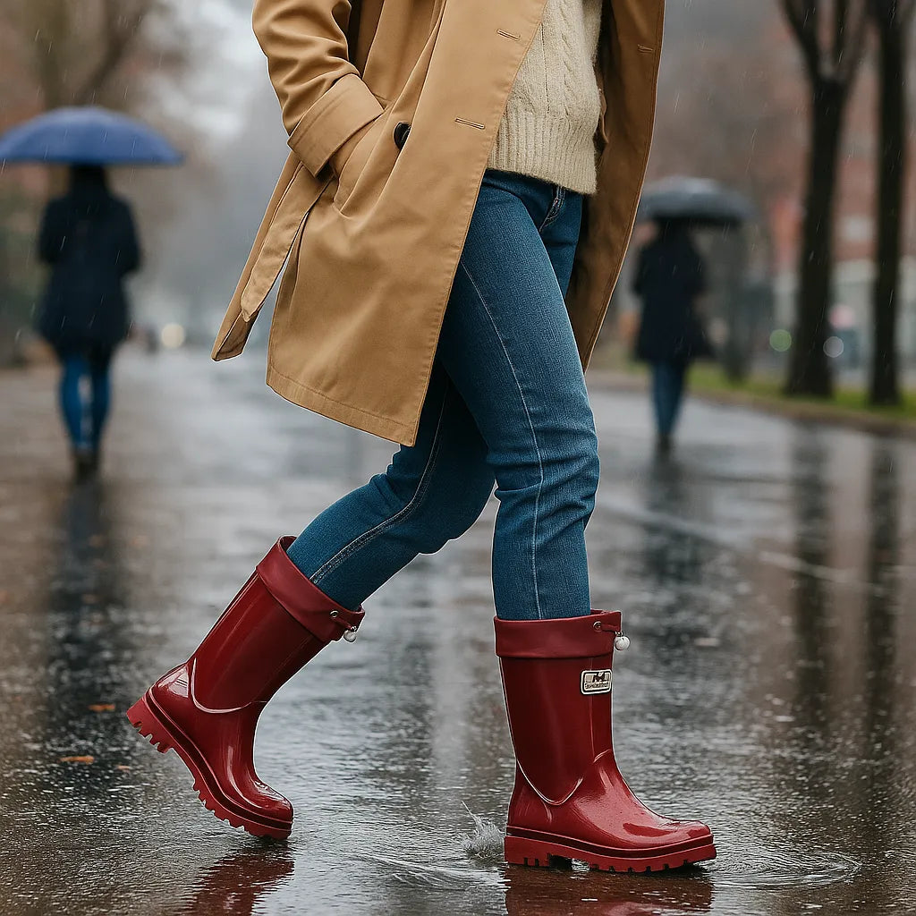 Women's Platform Waterproof Boots with Non Slip Sole
