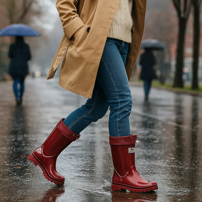 Women's Platform Waterproof Boots with Non Slip Sole