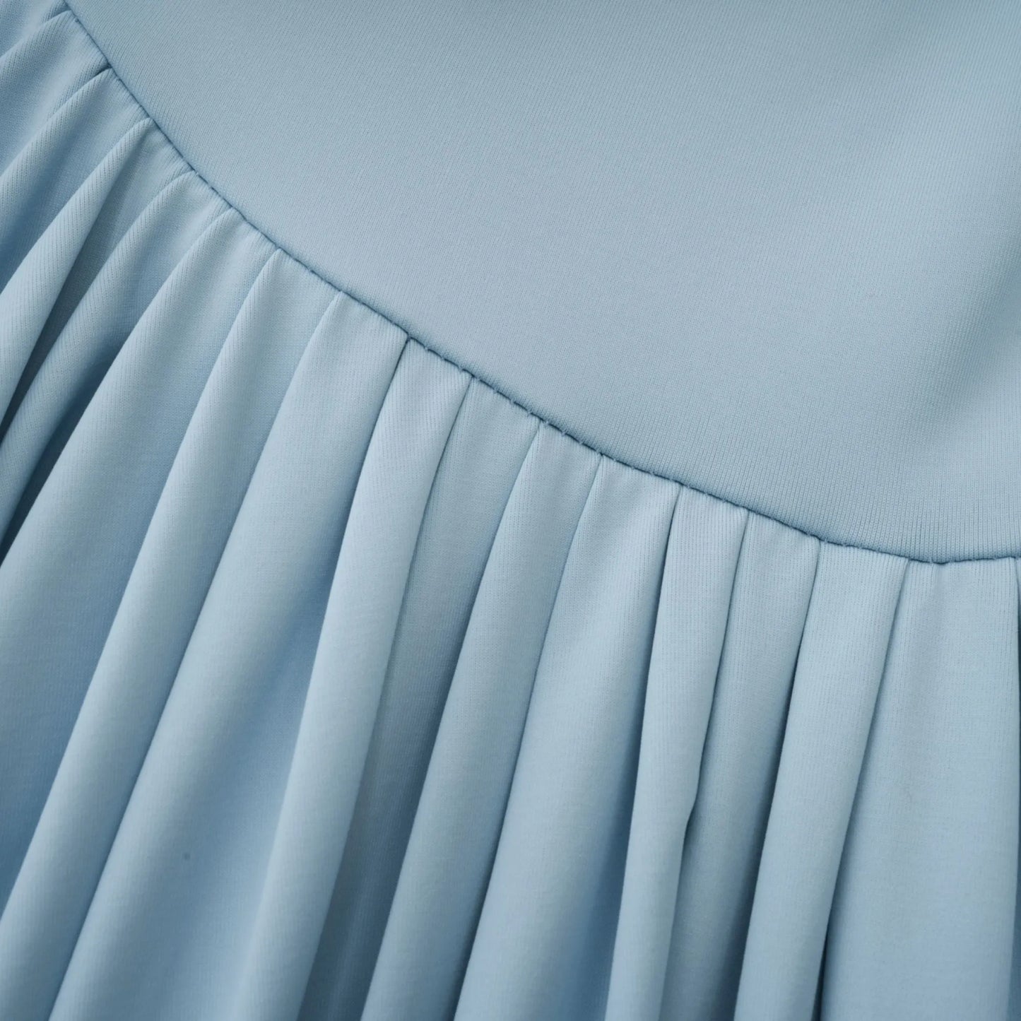 Women's Pleated Elegant Maxi Wedding Guest Dress with Crew Neck