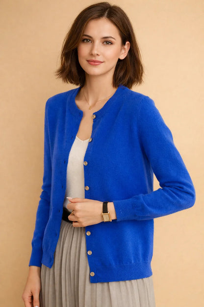 Women's Ribbed Cardigan with Button Closure and Soft Touch Fabric