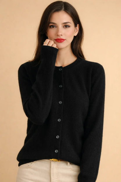 Women's Ribbed Cardigan with Button Closure and Soft Touch Fabric