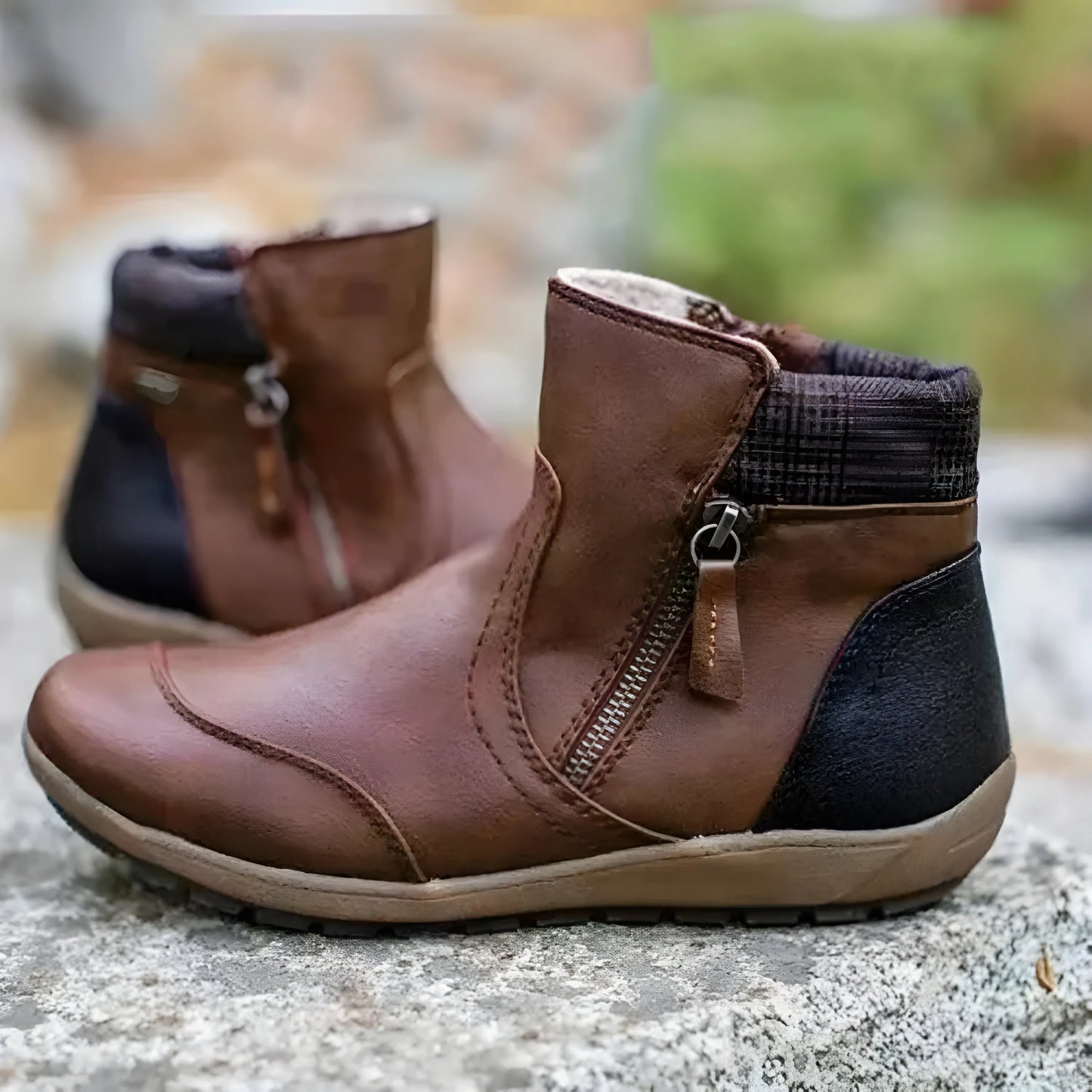 Women's Stylish Ankle Boots with Flat Sole