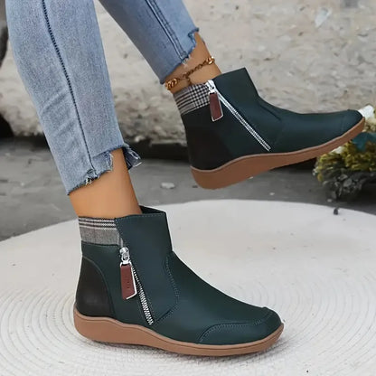 Women's Stylish Ankle Boots with Flat Sole