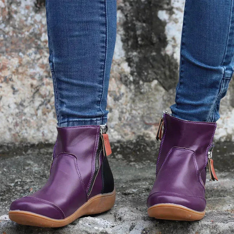 Women's Stylish Ankle Boots with Flat Sole