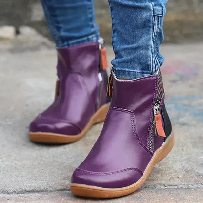 Women's Stylish Ankle Boots with Flat Sole