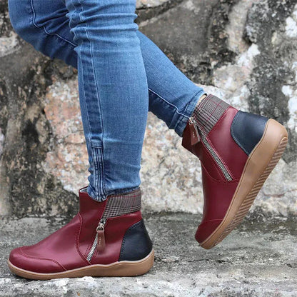 Women's Stylish Ankle Boots with Flat Sole