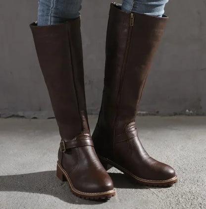 Women's Casual Knee High Boots with Block Heel