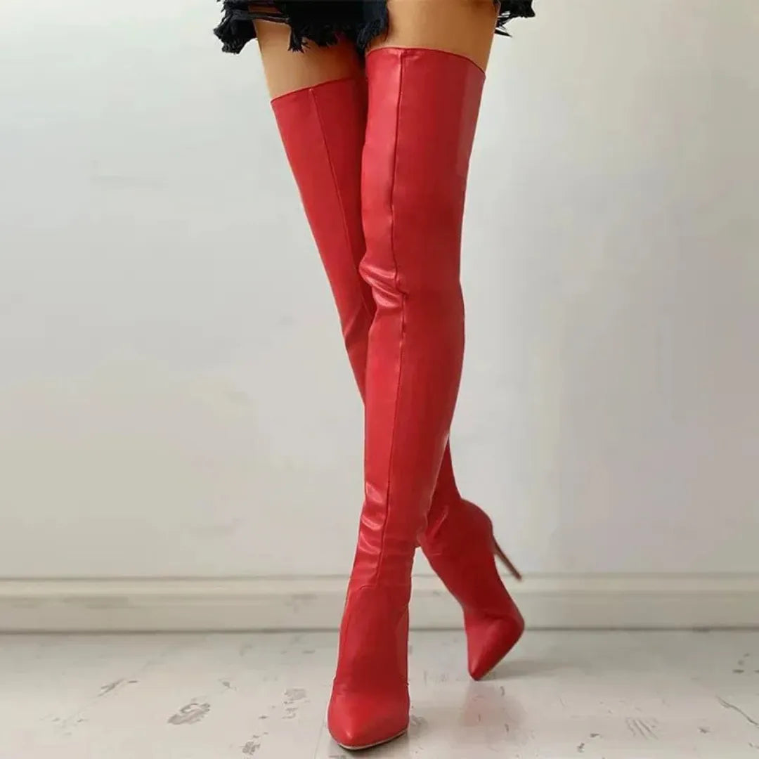 Women's Stylish Heeled Boots with Pointed Toe