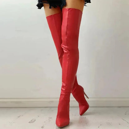 Women's Stylish Heeled Boots with Pointed Toe