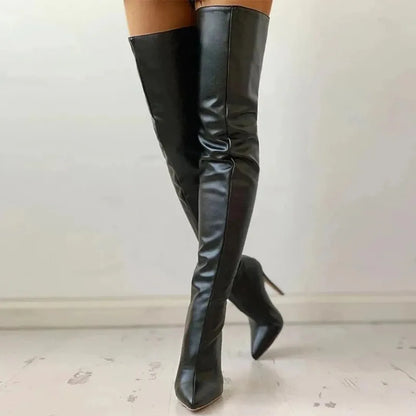 Women's Stylish Heeled Boots with Pointed Toe