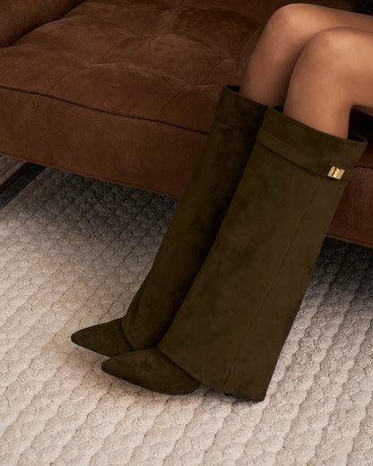 Women's Stylish Knee High Boots with Heeled Design