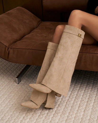 Women's Stylish Knee High Boots with Heeled Design