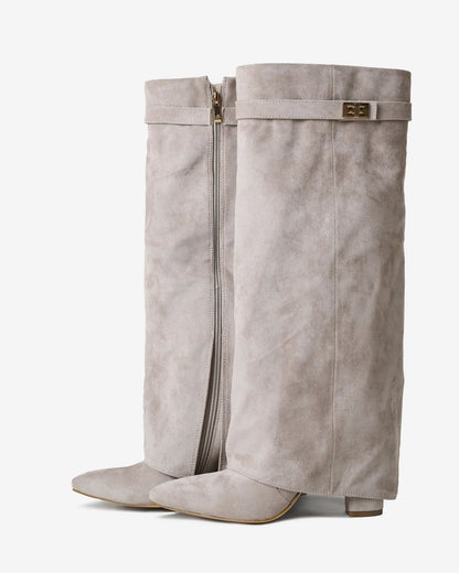Women's Stylish Knee High Boots with Heeled Design