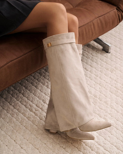 Women's Stylish Knee High Boots with Heeled Design