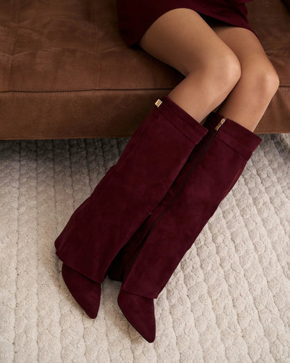 Women's Stylish Knee High Boots with Heeled Design
