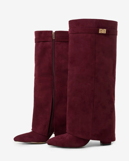Women's Stylish Knee High Boots with Heeled Design