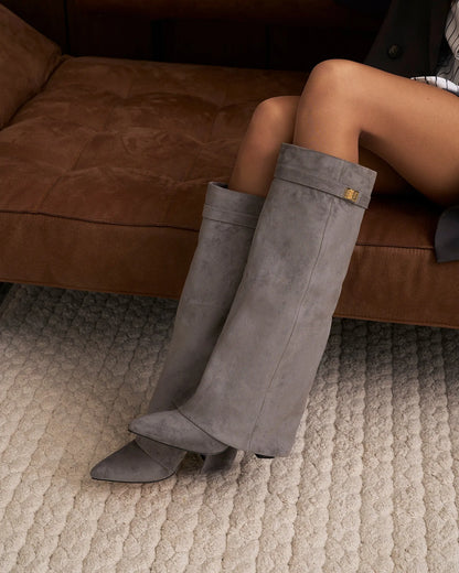Women's Stylish Knee High Boots with Heeled Design