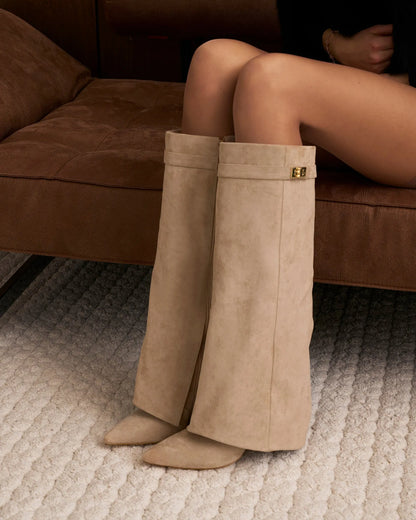 Women's Stylish Knee High Boots with Heeled Design