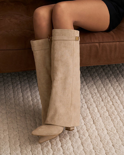 Women's Stylish Knee High Boots with Heeled Design
