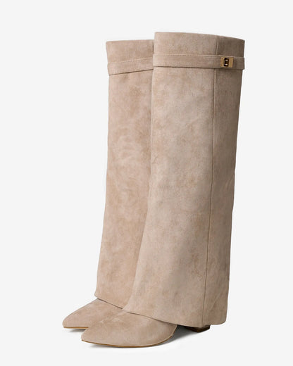 Women's Stylish Knee High Boots with Heeled Design