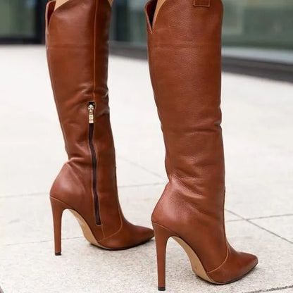 Women's Stylish Knee High Boots with Heeled Sole