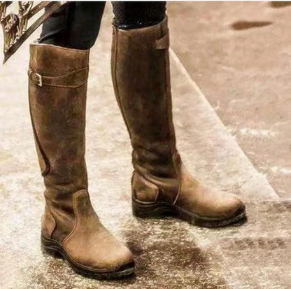 Women's Stylish Knee High Boots with Low Heel