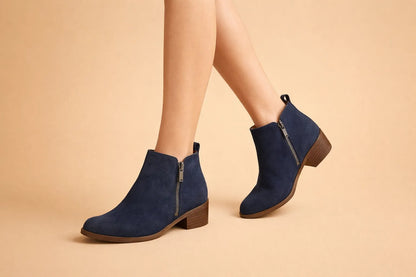 Women's Vintage Ankle Boots with Block Heel