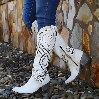 Women's Vintage Casual Boots with Block Heel