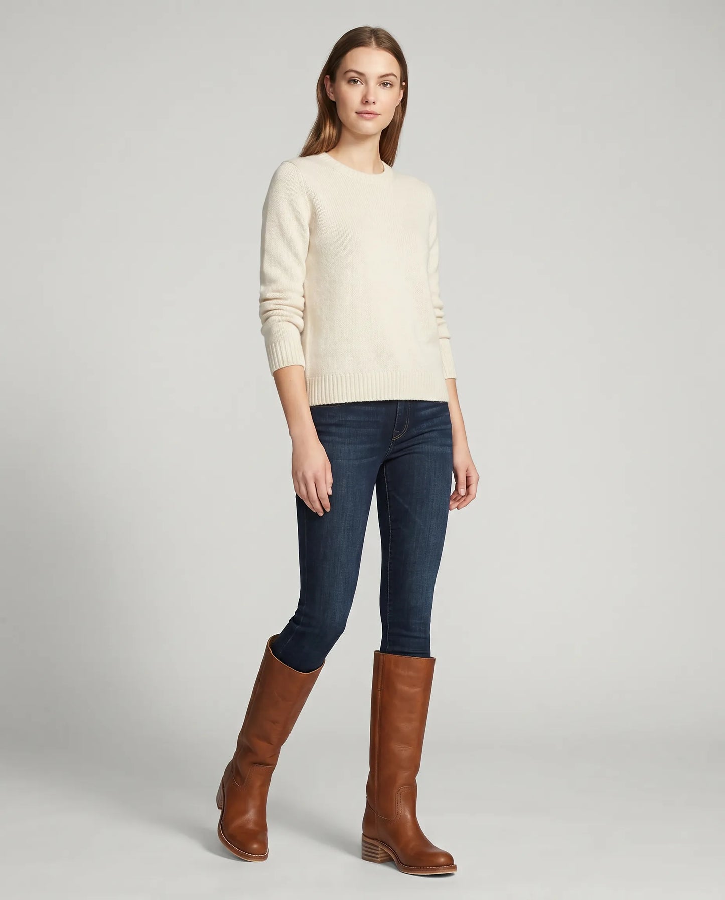 Women's Vintage Knee High Boots with Block Heel